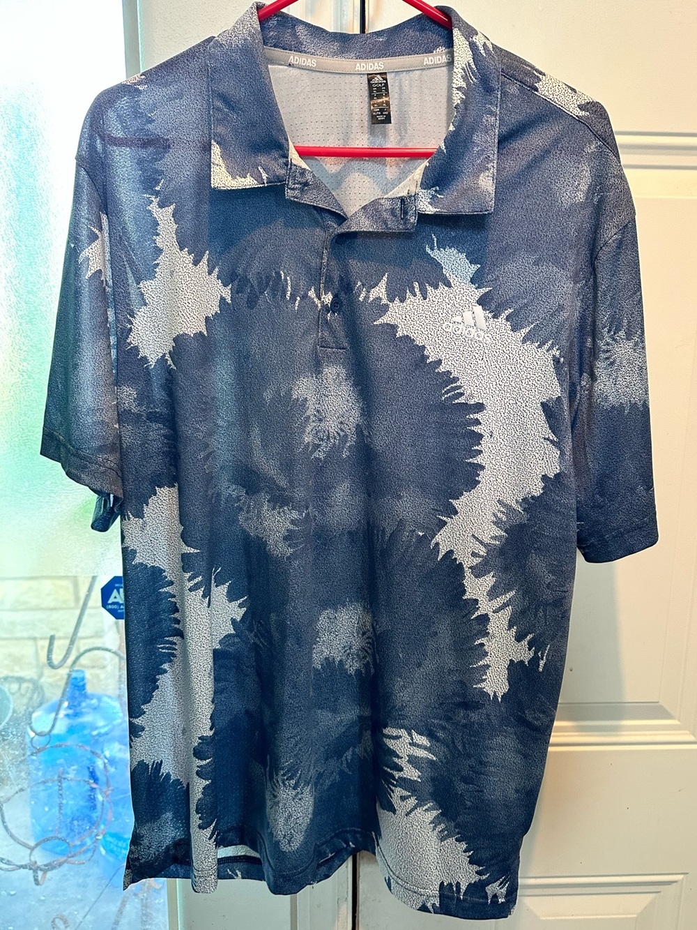adidas Navy and Light Gray Abstract Polo Shirt
